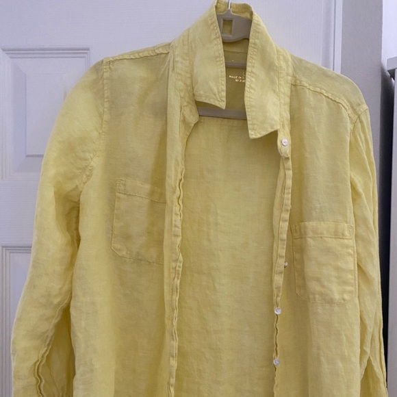Lily Pulitzer linen button down yellow size L - Picture 1 of 3
